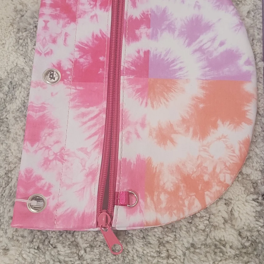 Two colorfull Binder Pouch bundle, Pencil Case, with a flexible ruler.